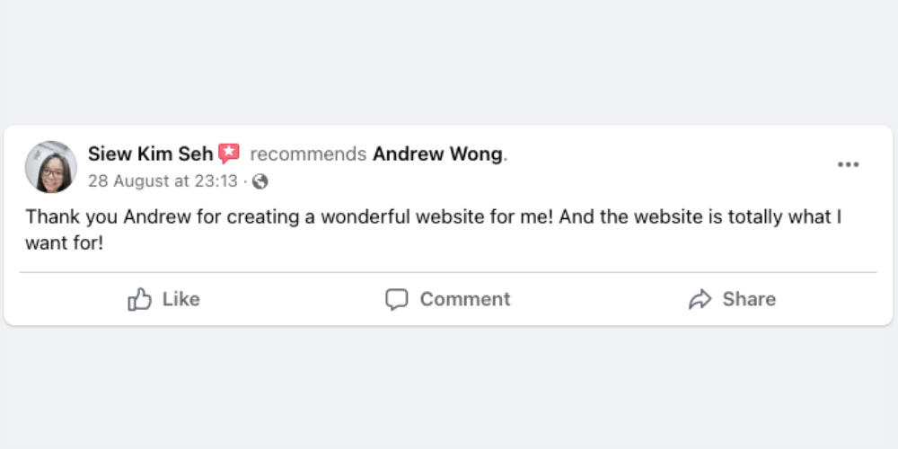 Siew Kim's Testimonial